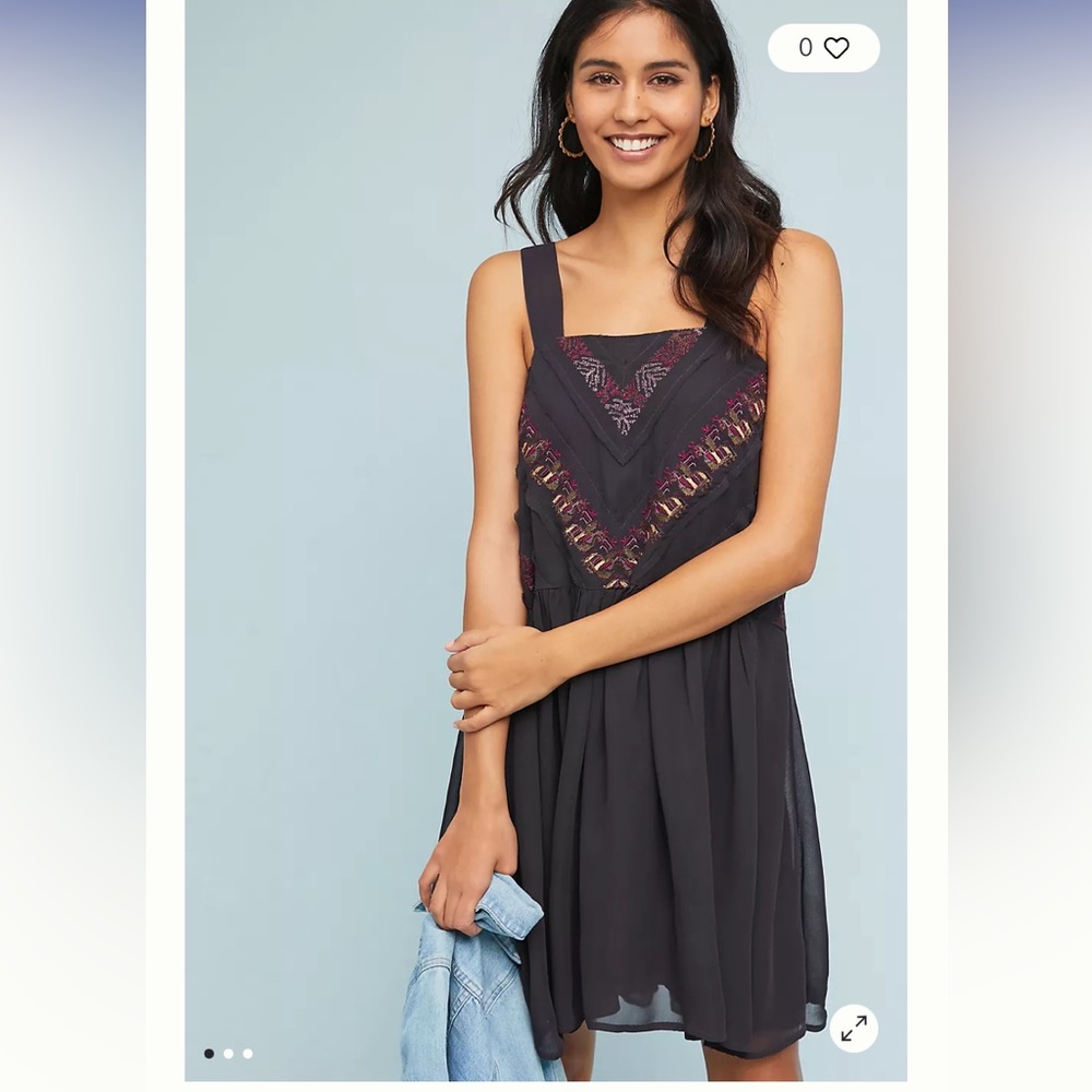 Anthropologie Harlow embroidered dress.‎ NWOT . Retail 150
